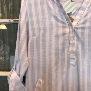 Pen stripe shirt dress